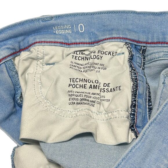 Tommy Hilfiger Womens Sz 0 Pockets Pink Striped Skinny Legging Denim Blue Jeans - Picture 6 of 10